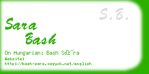 sara bash business card